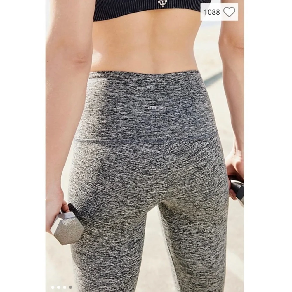 Strut This x Free People High Rise Teagan Star Ankle Legging NWT Gray White XS